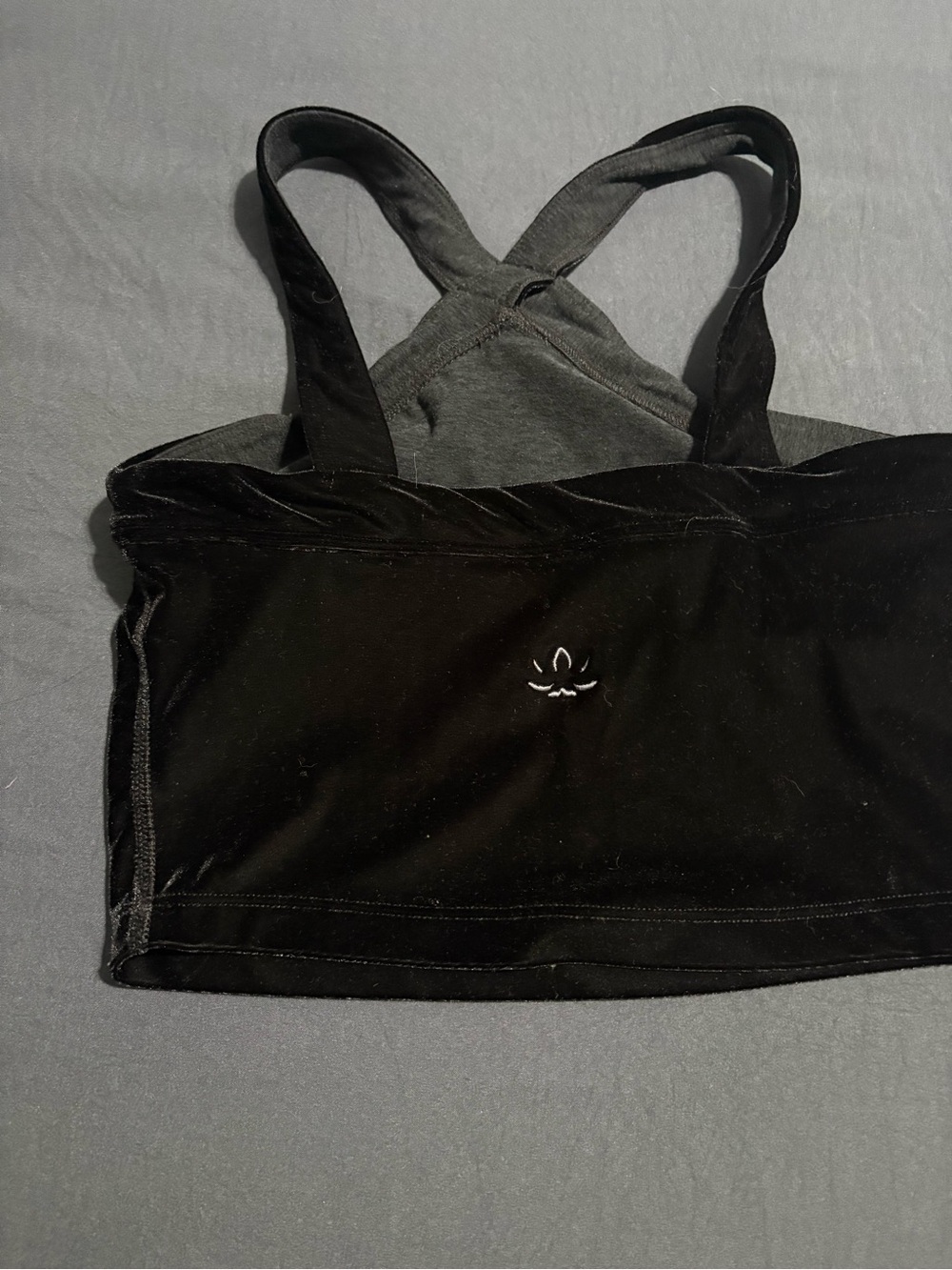 Black Athletic Cropped Tank Top with Logo beyond Yoga